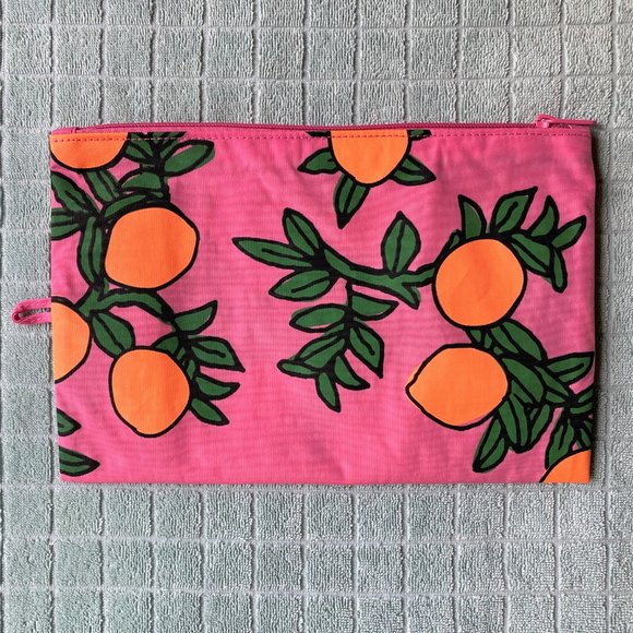 NWOT Baggu Flat Pouch Large - Orange Tree - Picture 3 of 4